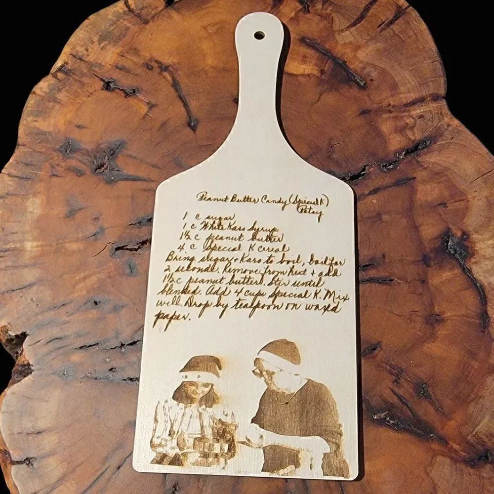 Personalized Handwritten Recipe and Photo Decorative Cutting Board
